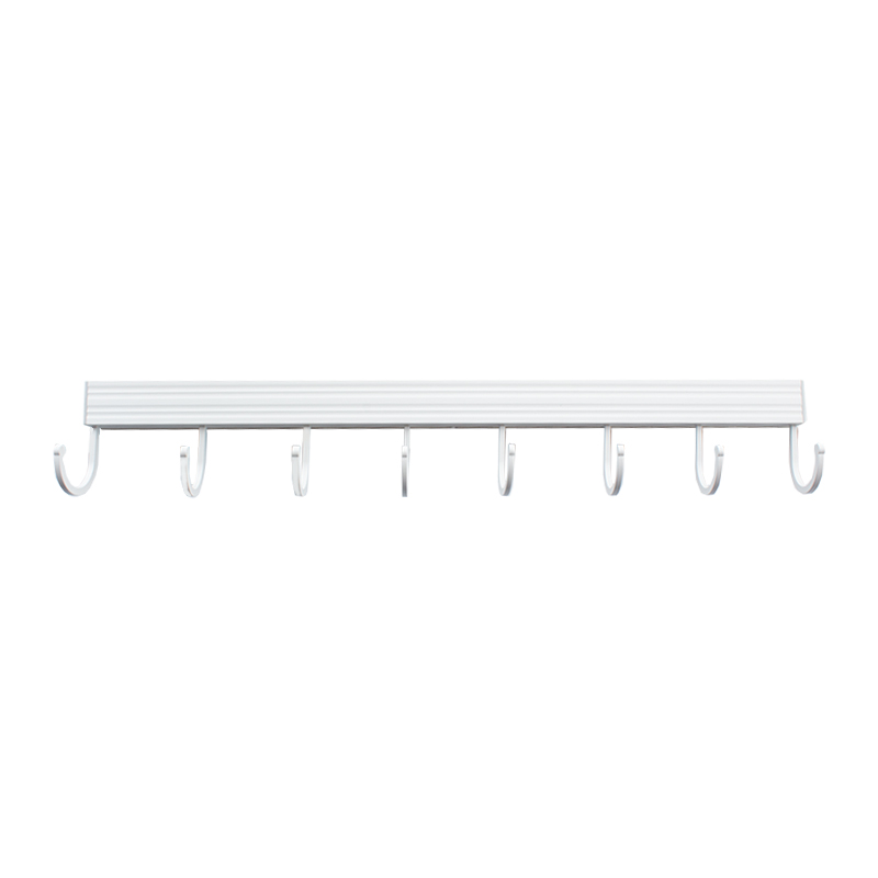8 Hooks Multifunctional Kitchen Rack การจัดเก็บผนังตะขอเคลื่อนย้ายได้