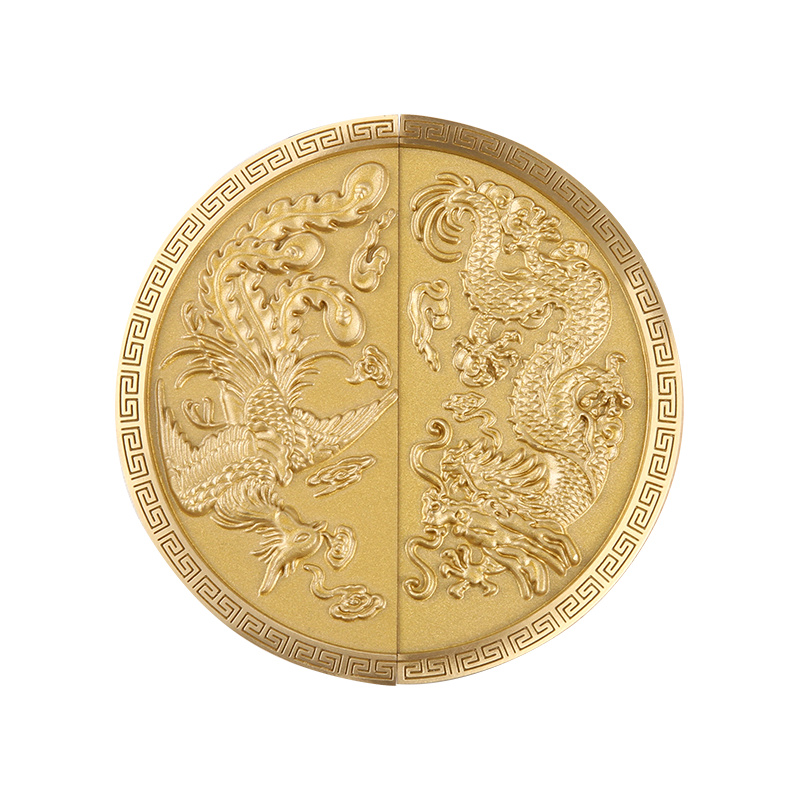 Dragon and Phoenix-2 Brass Chinese Dragon และ Phoenix Cabinet Wardrobe Handle